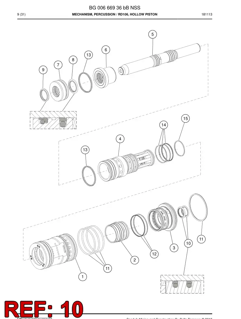 55014113c 550 141 13c Seal, Rod - Sandvik Technical Drawing