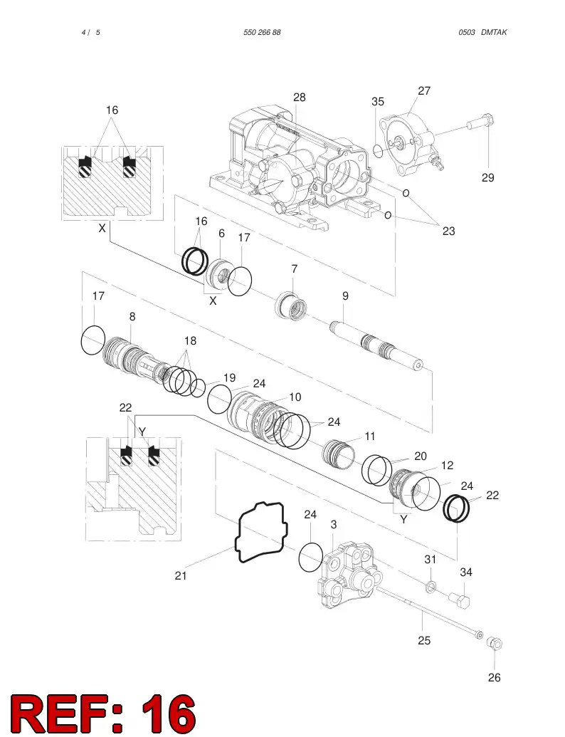 55014114 550 141 14 PISTON SEAL, FRONT - Sandvik Technical Drawing