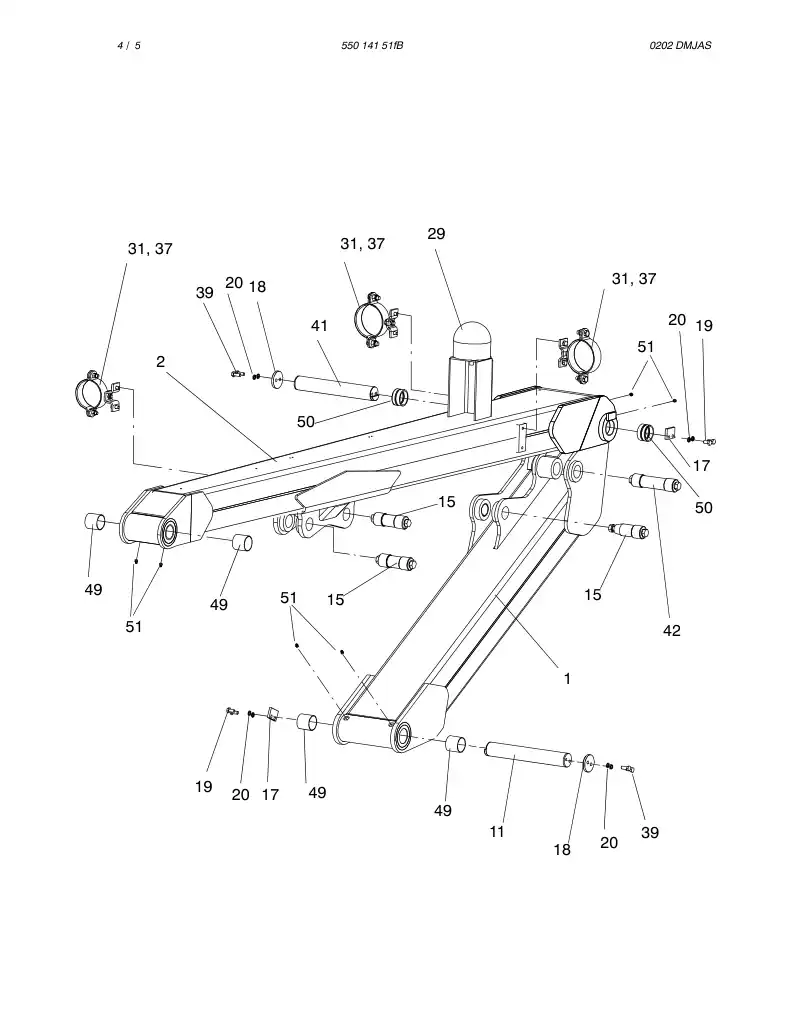 55014151fB 550 141 51fB BOOM - Sandvik Technical Drawing