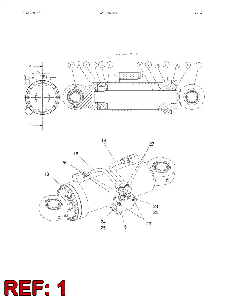55014300 550 143 00 CYLINDER TUBE - Sandvik Technical Drawing