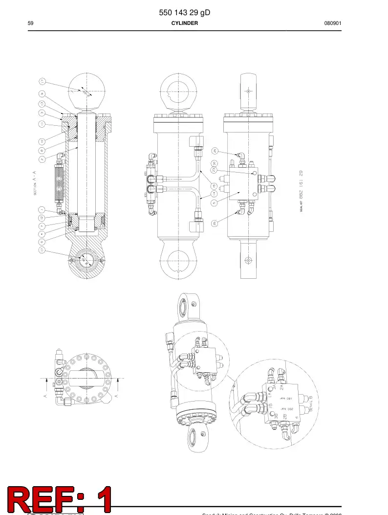 55014300b 550 143 00b Tube, Cylinder - Sandvik Technical Drawing