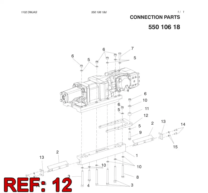 55014311 550 143 11 REAR PLATE - Sandvik Technical Drawing