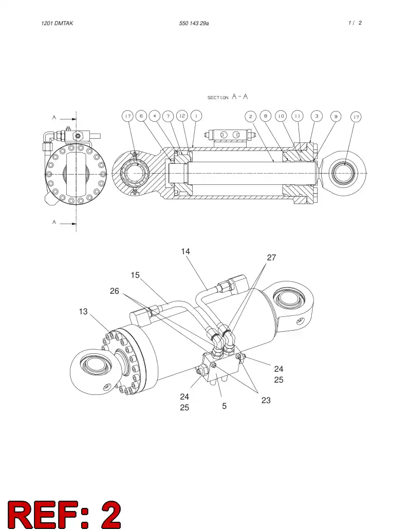 55014321 550 143 21 PISTON ROD - Sandvik Technical Drawing