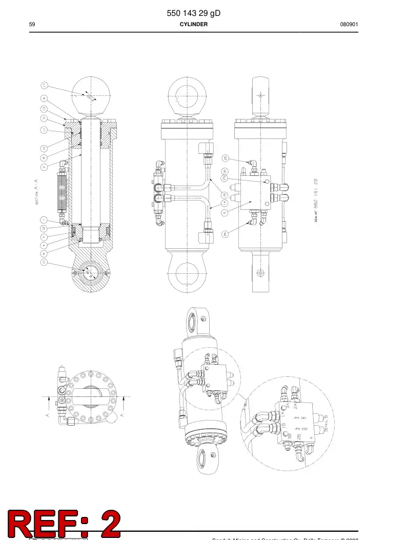 55014321a 550 143 21a Rod, PISTON - Sandvik Technical Drawing