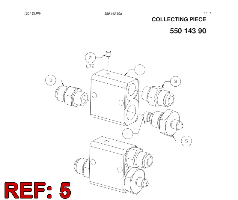 55014391 550 143 91 STRAIGHT THREAD ADAPTER - Sandvik Technical Drawing