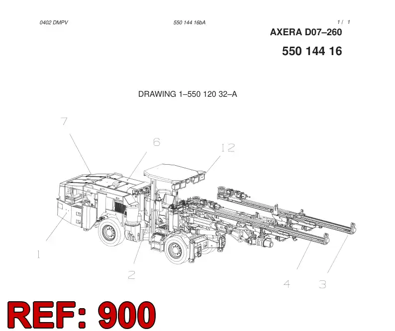 55014415 550 144 15 SEPARATE PARTS - Sandvik Technical Drawing