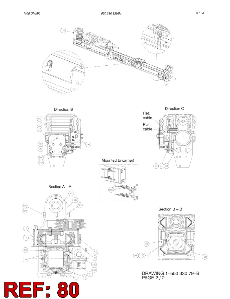 55014492 550 144 92 STOPPING DEVICE - Sandvik Technical Drawing