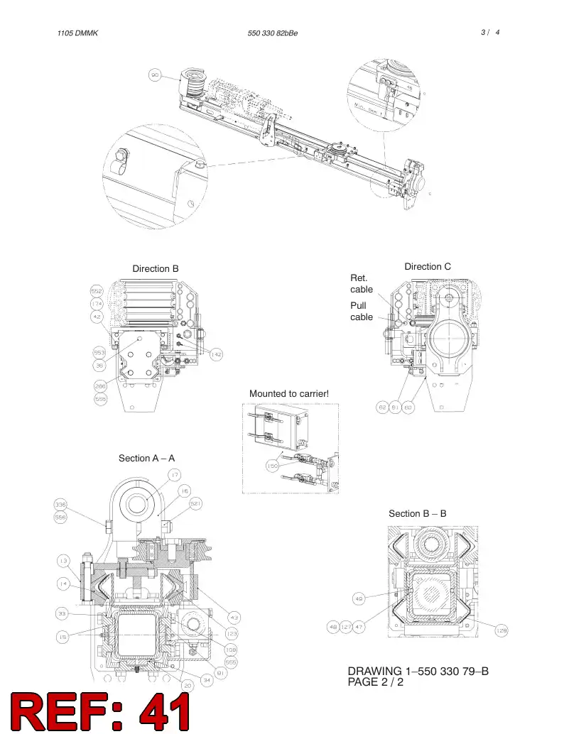 55014493 550 144 93 STOPPING DEVICE - Sandvik Technical Drawing