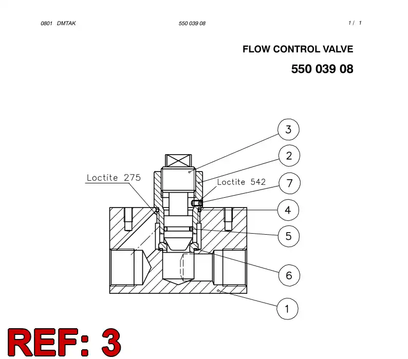 55014517 550 145 17 VALVE CARDRIDGE - Sandvik Technical Drawing