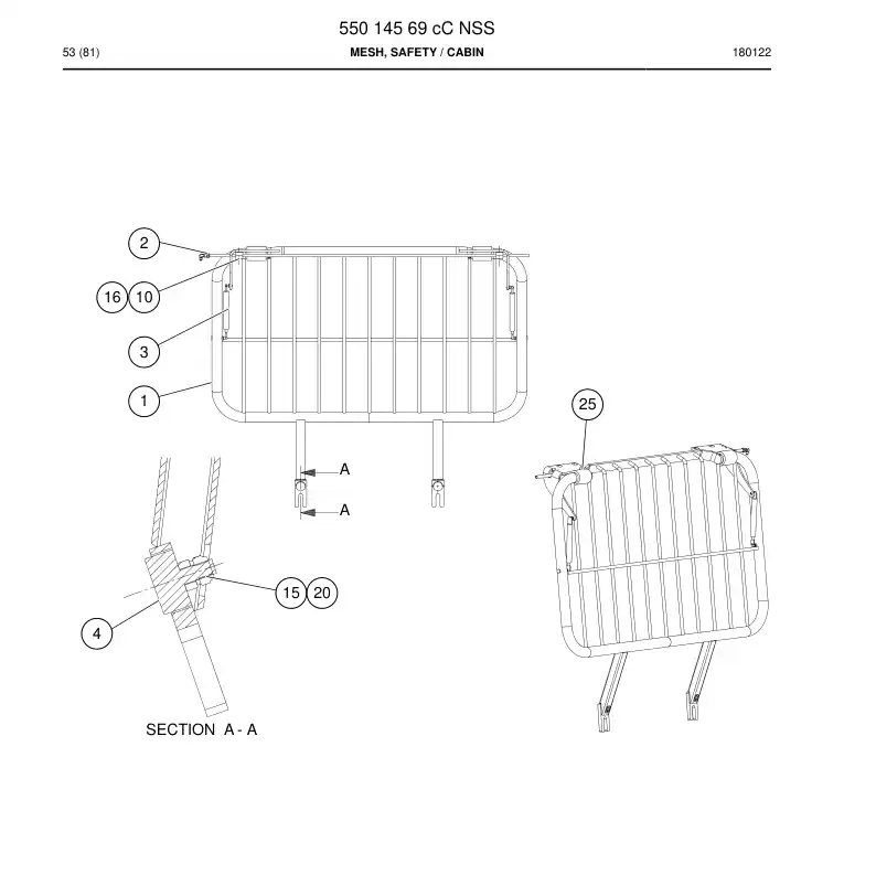 55014569c 550 145 69c Mesh, Safety - Sandvik Technical Drawing