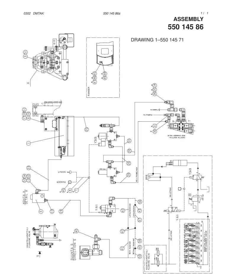 55014586a 550 145 86a SPRAY GREASER UNIT - Sandvik Technical Drawing