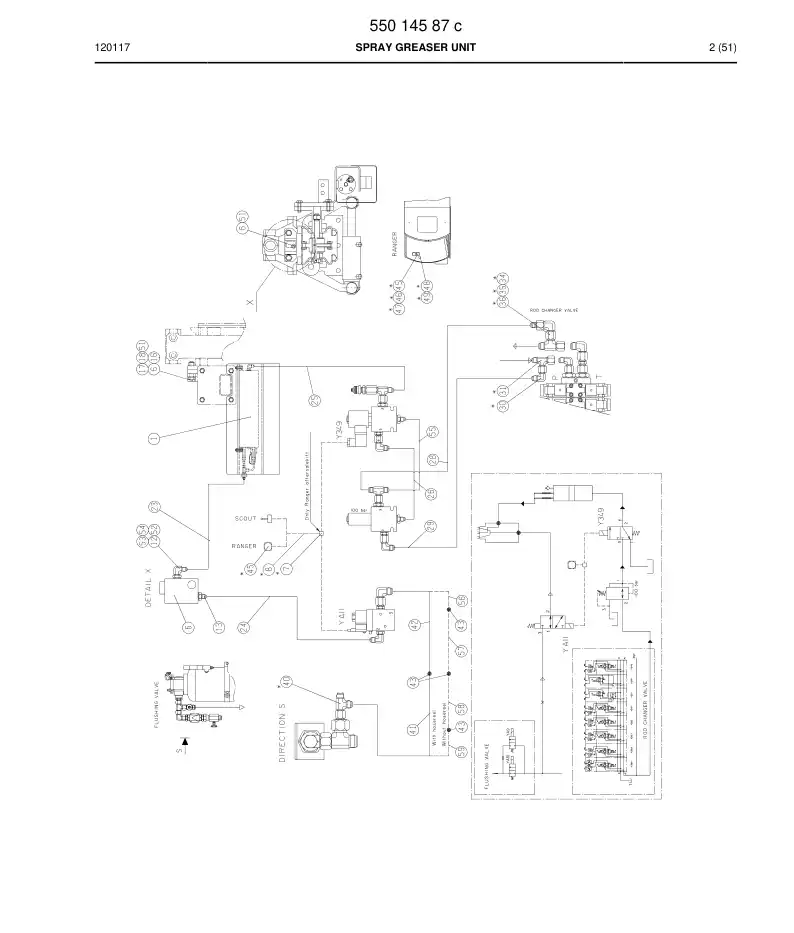 55014587c 550 145 87c SPRAY GREASER UNIT - Sandvik Technical Drawing