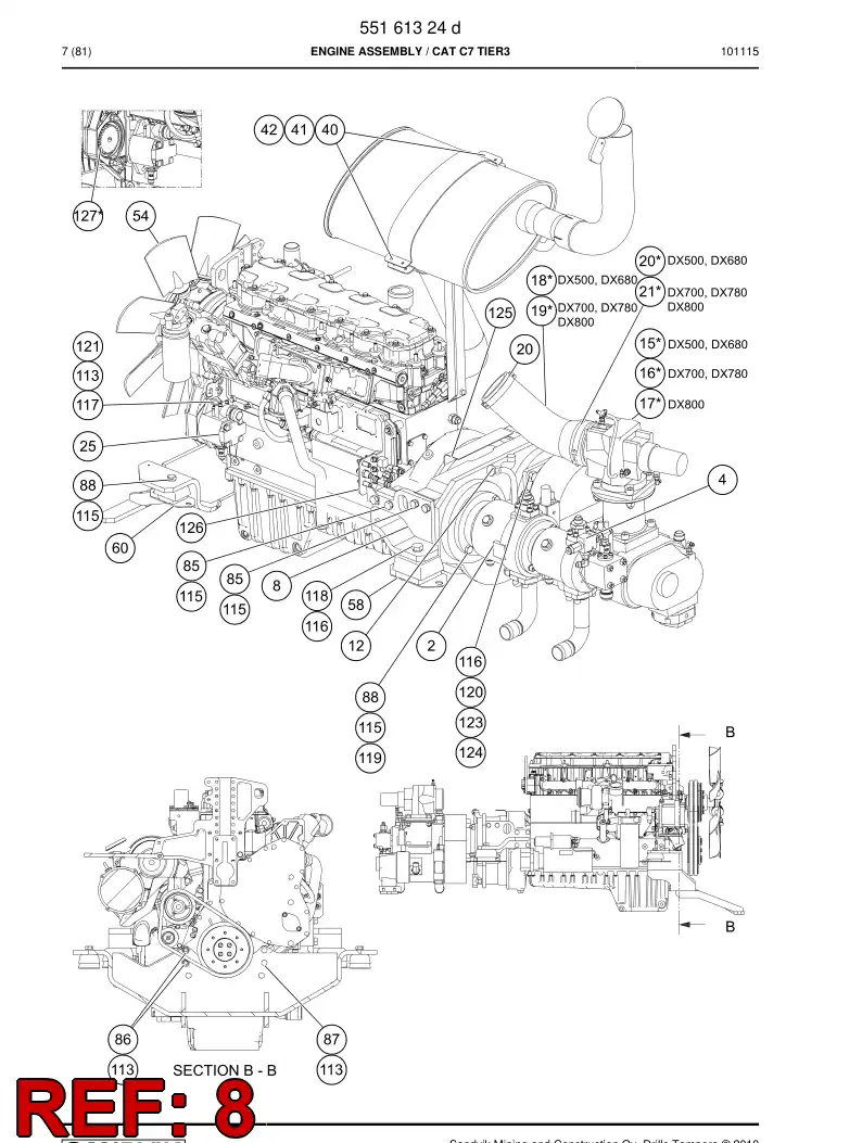 55014785a 550 147 85a Supporting block - Sandvik Technical Drawing