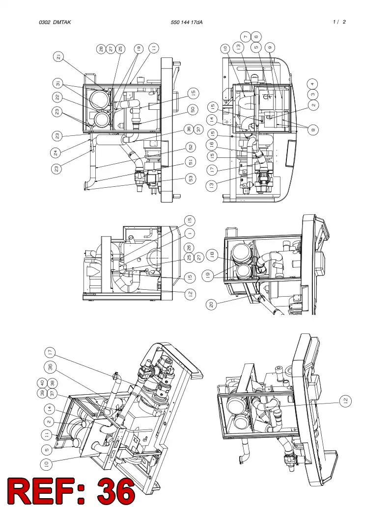 55014804 550 148 04 EXHAUST TUBE - Sandvik Technical Drawing