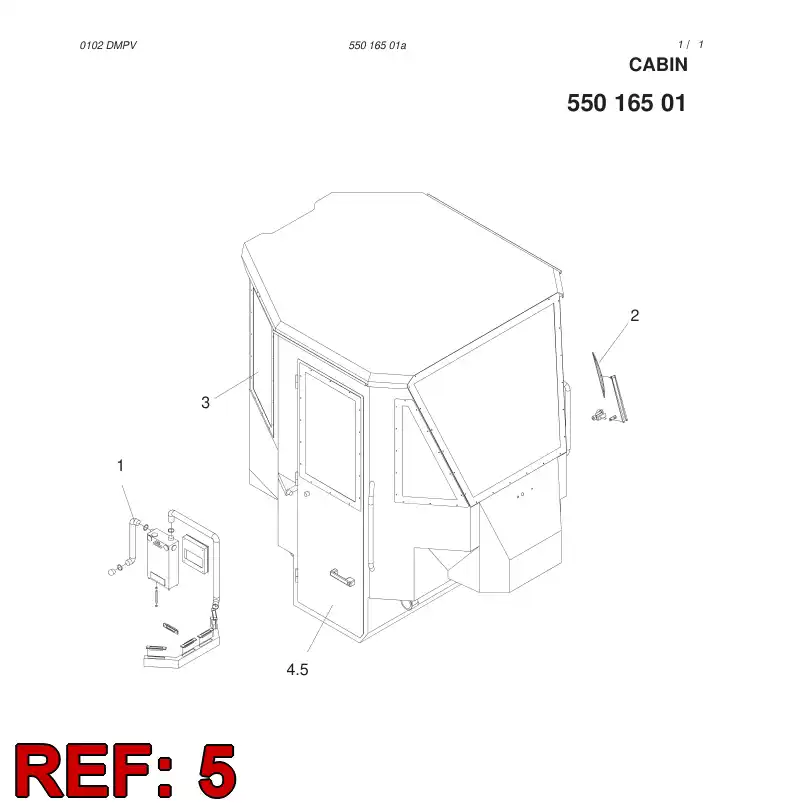 55014820 550 148 20 DOOR ASSEMBLY - Sandvik Technical Drawing
