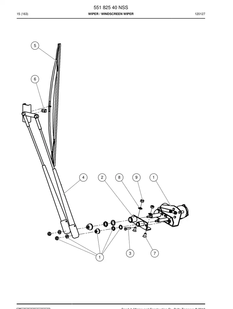 55014829 550 148 29 Blade, Wiper - Sandvik Technical Drawing