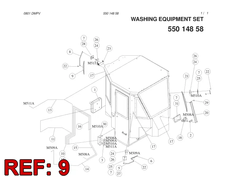 55014831 550 148 31 WIPER BLADE - Sandvik Technical Drawing