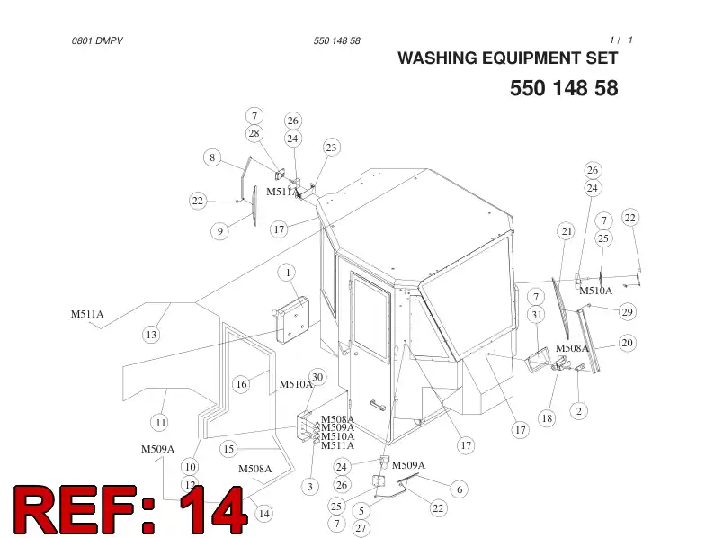 55014841 550 148 41 HOSE - Sandvik Technical Drawing