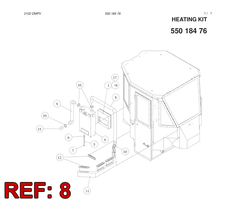 55014863 550 148 63 HOSE - Sandvik Technical Drawing