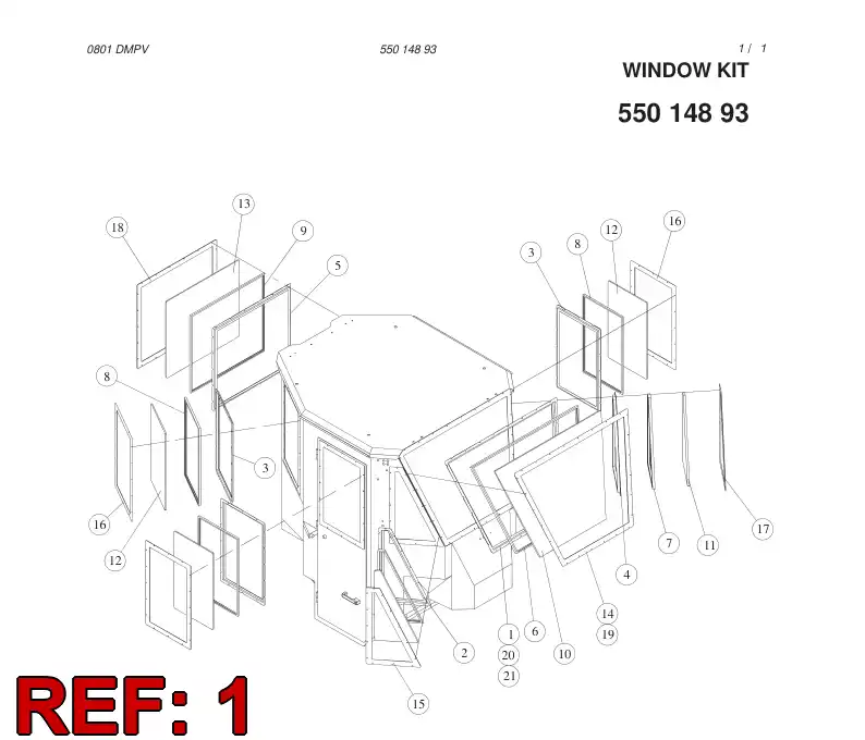55014871 550 148 71 WINDOW FRAME - Sandvik Technical Drawing