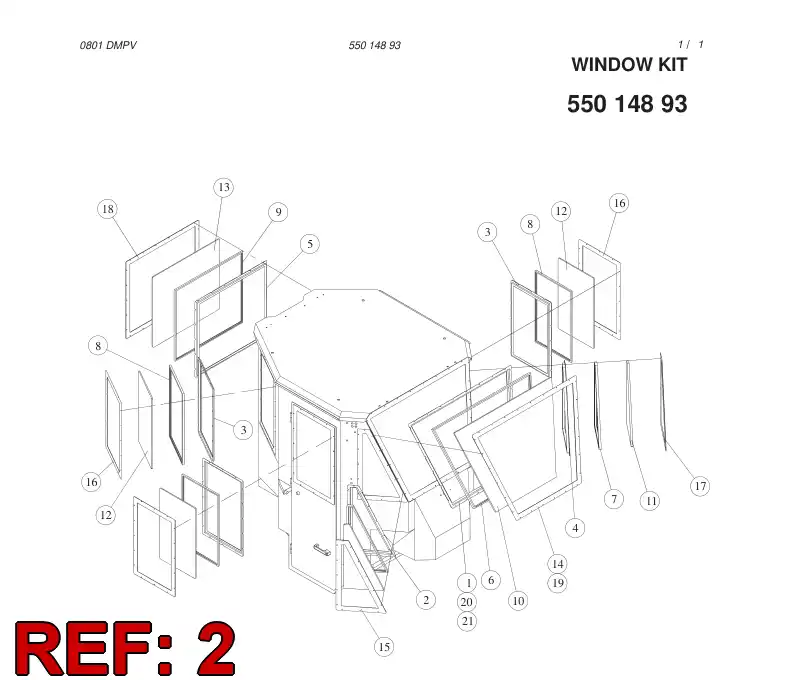 55014872 550 148 72 WINDOW FRAME - Sandvik Technical Drawing