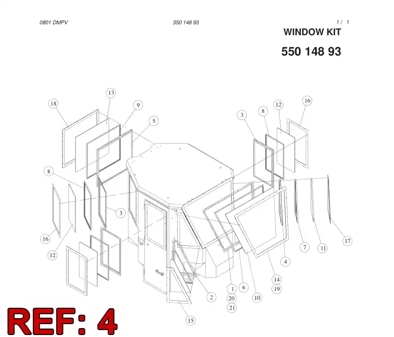 55014874 550 148 74 WINDOW FRAME - Sandvik Technical Drawing