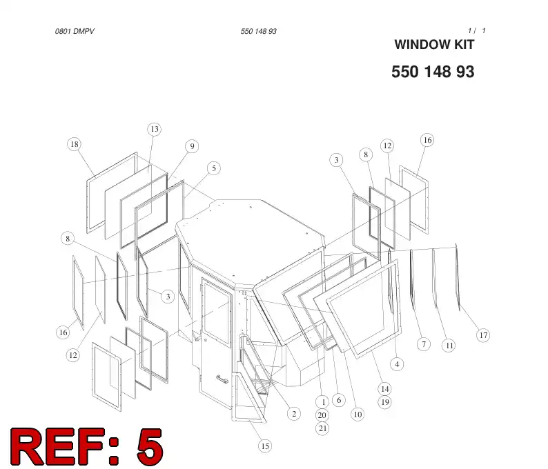 55014875 550 148 75 WINDOW FRAME - Sandvik Technical Drawing
