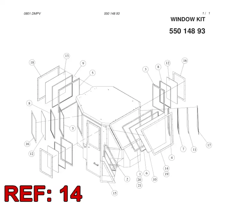 55014886 550 148 86 WINDOW FRAME - Sandvik Technical Drawing