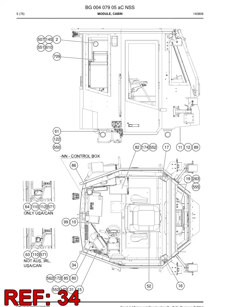 55014919c 550 149 19c COMPARTIMENTO - Sandvik Technical Drawing