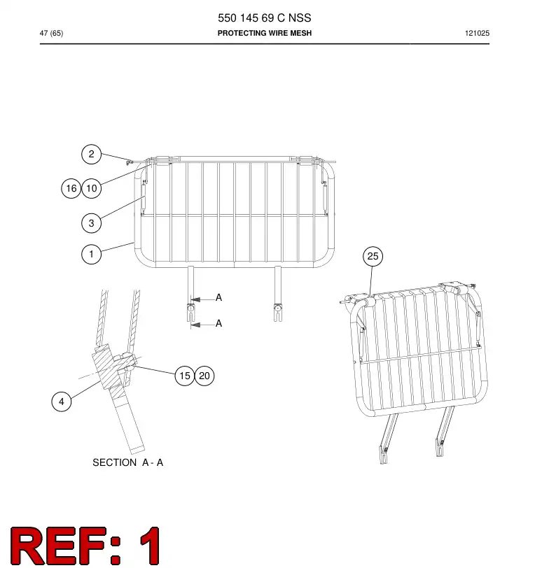 55014926 550 149 26 Protecting wire mesh - Sandvik Technical Drawing
