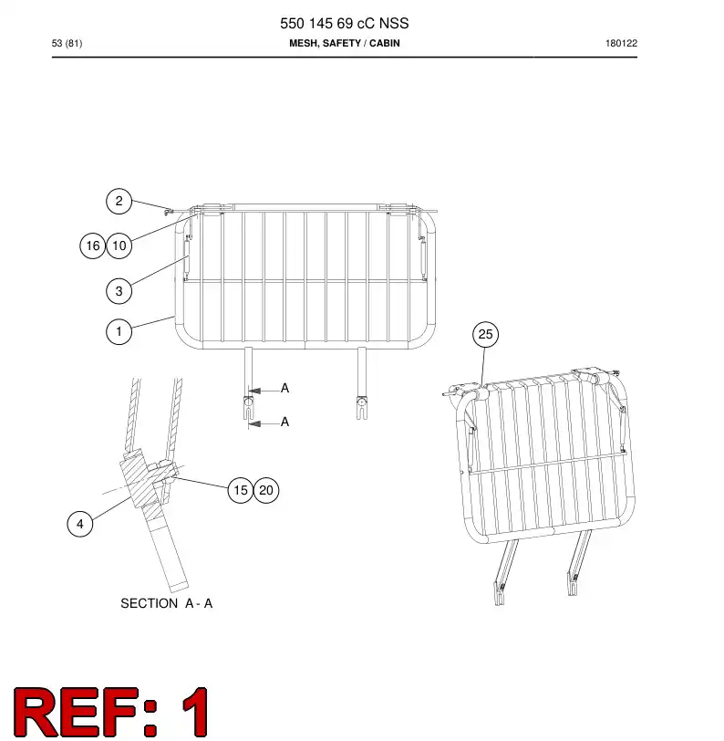 55014926d 550 149 26d Mesh, Safety - Sandvik Technical Drawing