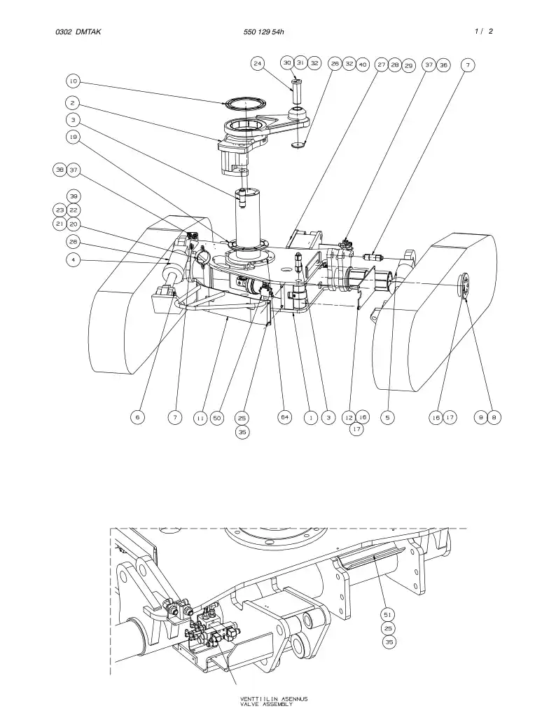 55014999 550 149 99 ASSEMBLY (HOSES / EXTRA SWING) - Sandvik Technical Drawing