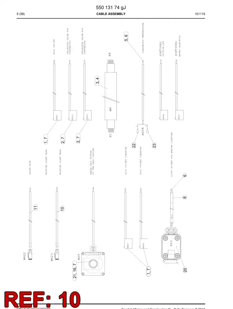 55015000a 550 150 00a Electric Components Assembly - Sandvik Technical Drawing