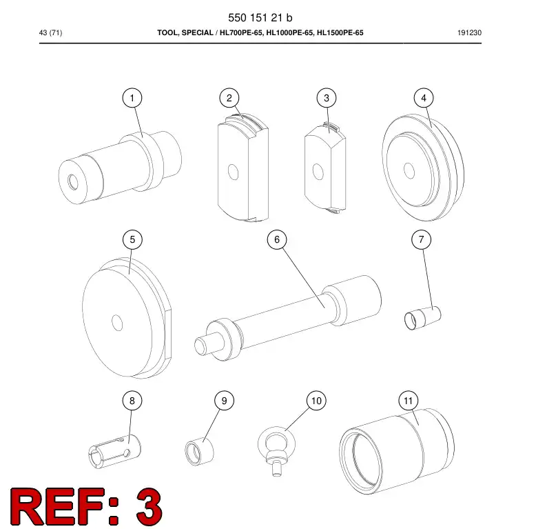55015065a 550 150 65a Punch - Sandvik Technical Drawing