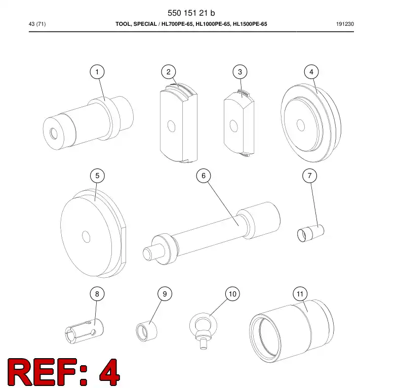 55015066a 550 150 66a Punch - Sandvik Technical Drawing
