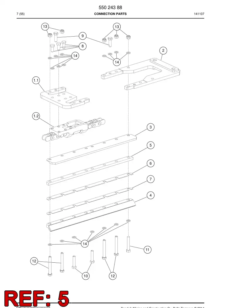 55015184a 550 151 84a Shim - Sandvik Technical Drawing