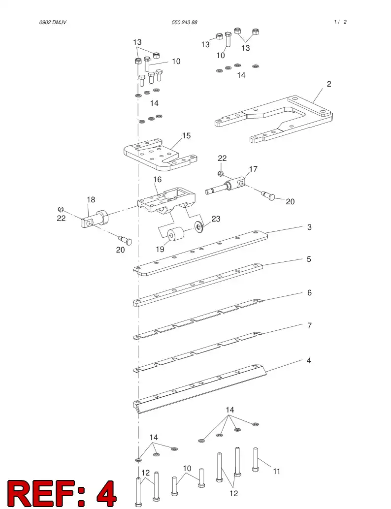 55015186 550 151 86 Slipper Pad - Sandvik Technical Drawing