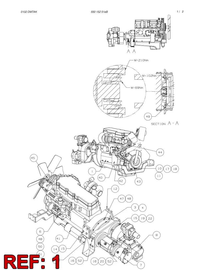 55015250 550 152 50 ENGINE - Sandvik Technical Drawing