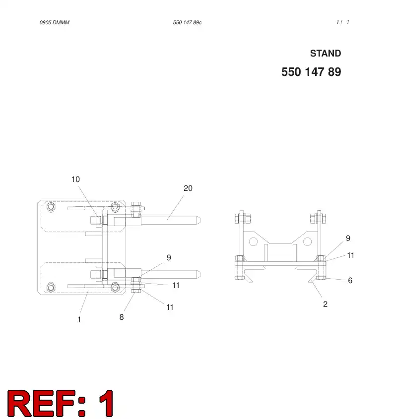 55015284 550 152 84 FRAME - Sandvik Technical Drawing