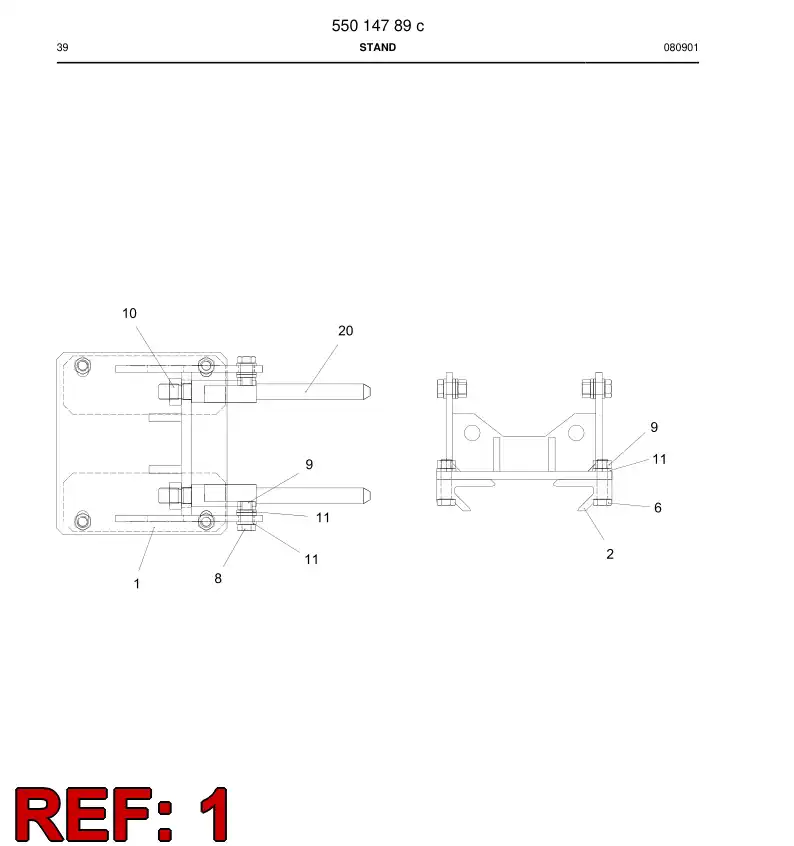 55015284a 550 152 84a FRAME - Sandvik Technical Drawing