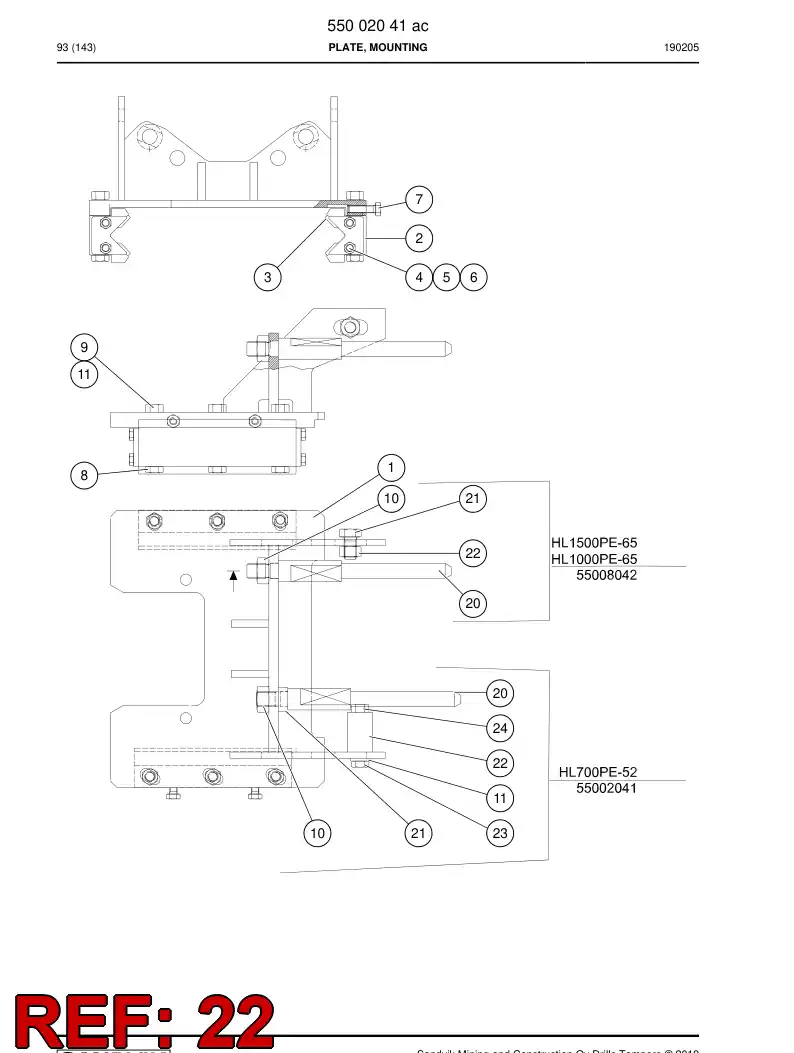 55015316 550 153 16 BUSHING - Sandvik Technical Drawing