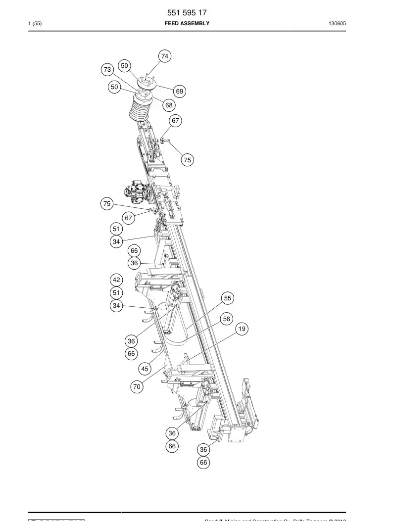 55015321a 550 153 21a Support, Hose - Sandvik Technical Drawing