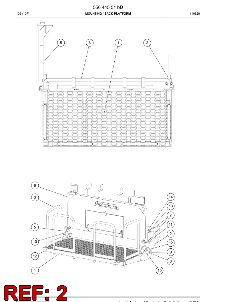 55015346 550 153 46 Supporting block - Sandvik Technical Drawing