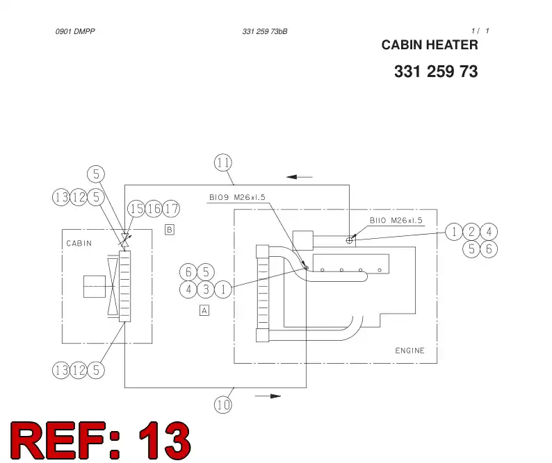 55015356 550 153 56 FITTING - Sandvik Technical Drawing