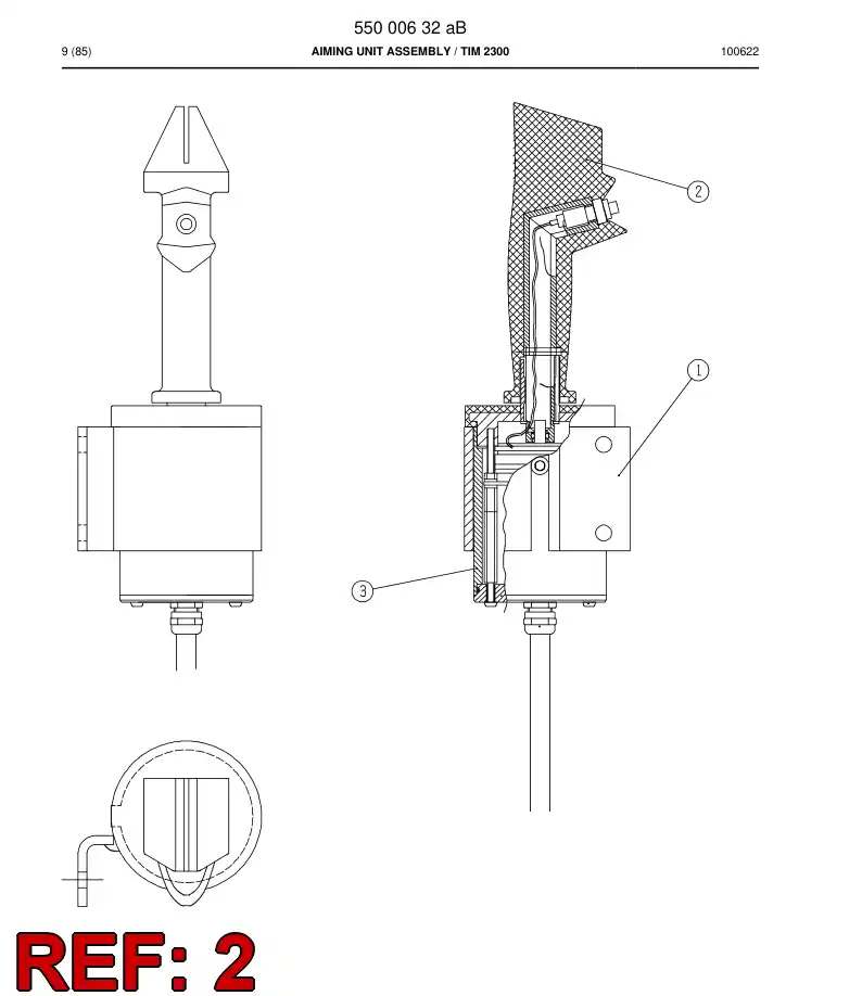 55015461 550 154 61 Aiming unit assembly - Sandvik Technical Drawing