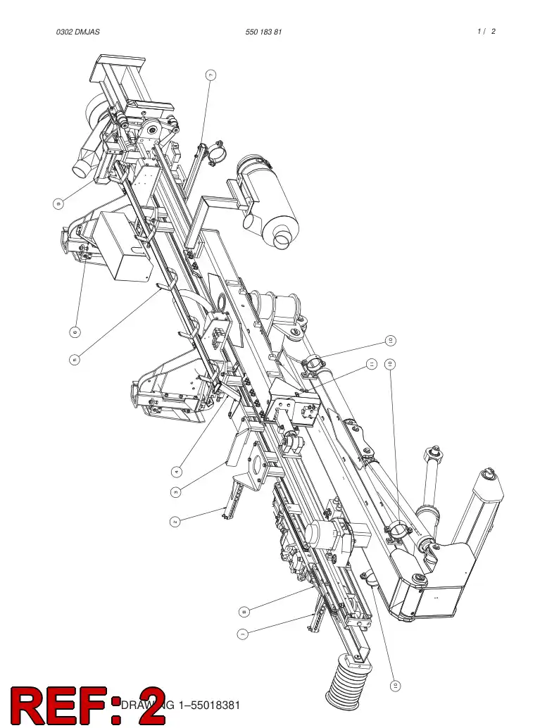 55015467 550 154 67 HOSE SUPPORT - Sandvik Technical Drawing