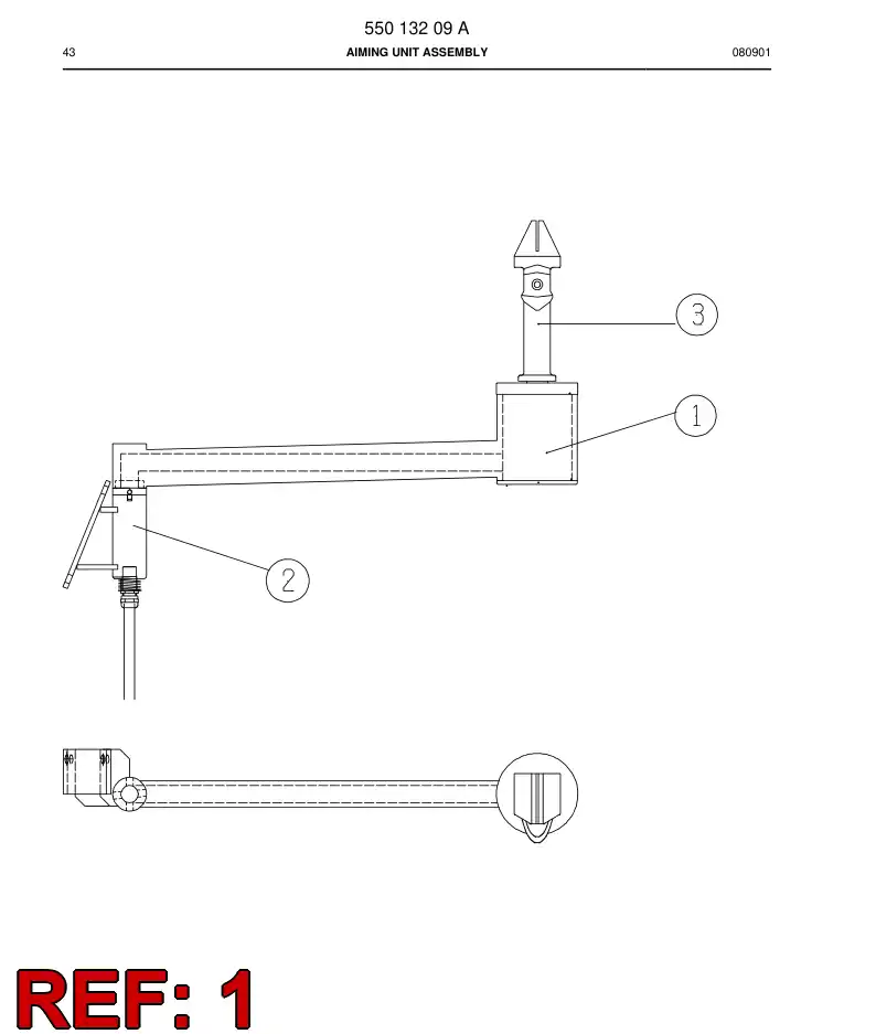55015469a 550 154 69a Arm assembly - Sandvik Technical Drawing
