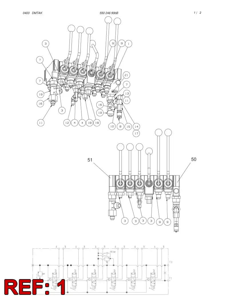 55015510 550 155 10 CONTROL VALVE - Sandvik Technical Drawing