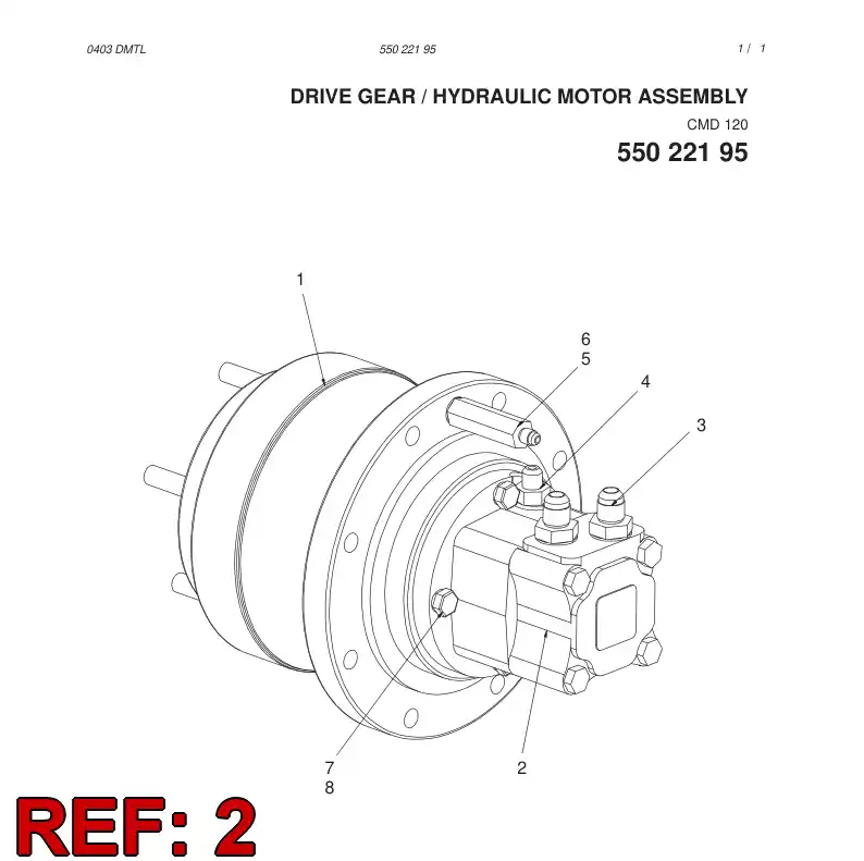 55015538 550 155 38 HYDRAULIC MOTOR - Sandvik Technical Drawing