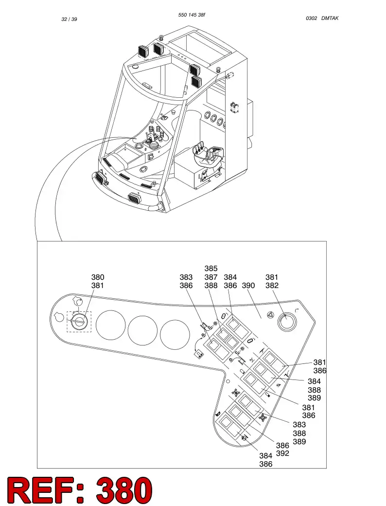 55015555 550 155 55 KEY SWITCH - Sandvik Technical Drawing